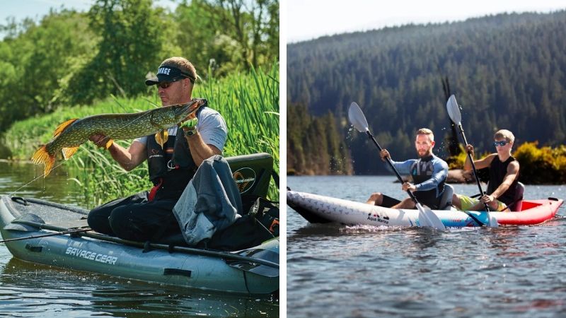 oppblåsbar kajakk til fiske og fritid