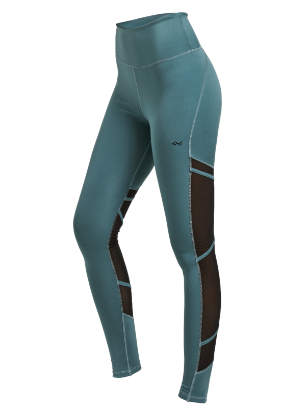 Mesh Tape Tights Dame - Grønn -