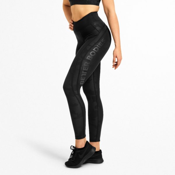 Camo High Tights - Sort Camo -
