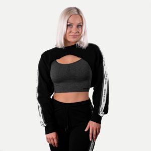 Chrystie Crop Genser Dame - Sort -