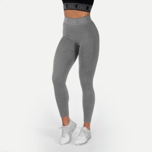Rib Seamless Tights Dame - Grå -