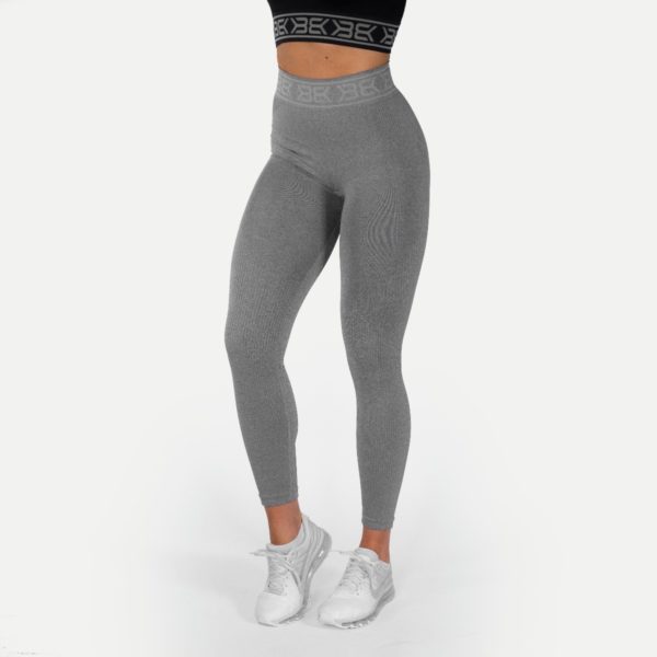 Rib Seamless Tights Dame - Grå -