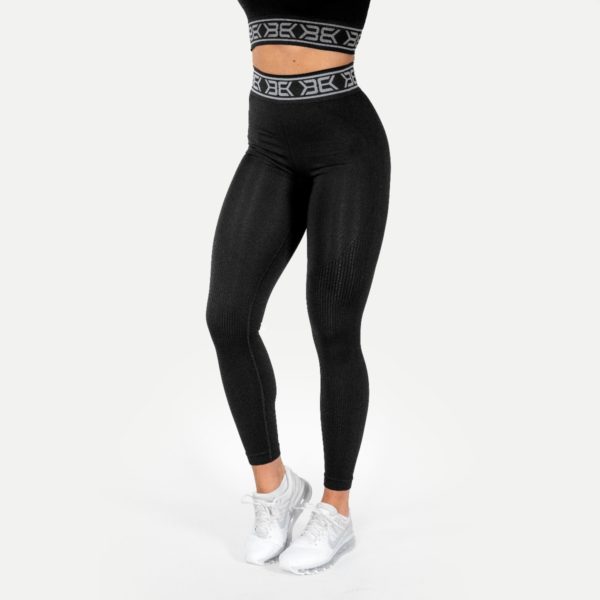 Rib Seamless Tights Dame - Sort -