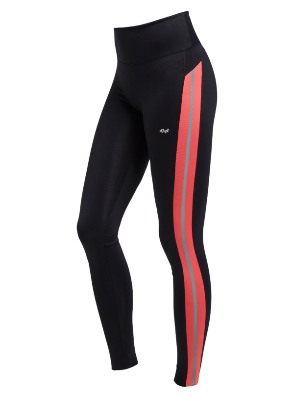 Shape Stripe Tights Dame - Orange -