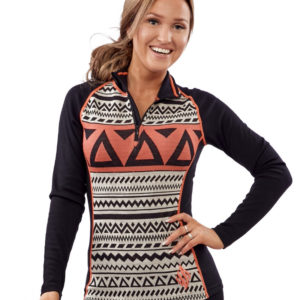 Aztec Longsleeve - Black/ White/ Orange - M