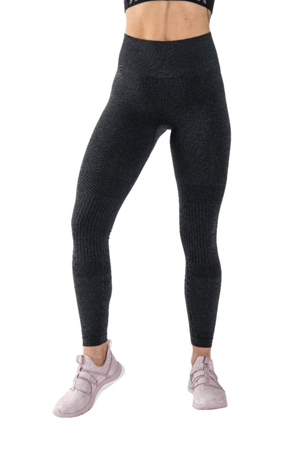 Alysa Melange High Waist Tights Dame - Sort -